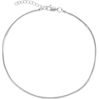 Los mejores  - Tobillera- Cadena- Plata de Ley 925- ajustable- Serpiente- Modelo 42 (1.5 mm- 22-25 cm)